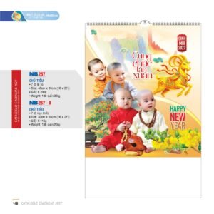 Lịch Treo Tường Lò Xo 2027 NB Mẫu NB257 (40 x 60cm) Ấn Phẩm Lịch Tết Eco Thân Thiện Môi Trường in logo doanh nghiệp quà tặng Tết tại Quà Tặng EcoTech VN