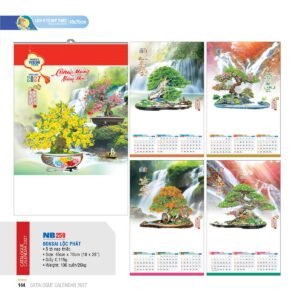 Lịch Treo Tường Nẹp Thiếc 2027 NB Mẫu NB259 (45  x  70cm) Ấn Phẩm Lịch Tết Eco Thân Thiện Môi Trường in logo doanh nghiệp quà tặng Tết tại Quà Tặng EcoTech VN
