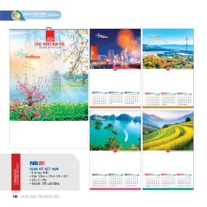 Lịch Treo Tường Nẹp Thiếc 2027 NB Mẫu NB261 (45 x 70cm) Ấn Phẩm Lịch Tết Eco Thân Thiện Môi Trường in logo doanh nghiệp quà tặng Tết tại Quà Tặng EcoTech VN