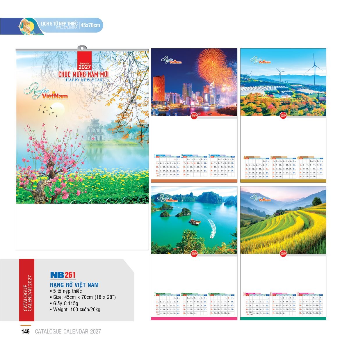 Lịch Treo Tường Nẹp Thiếc 2027 NB Mẫu NB261 (45 x 70cm) Ấn Phẩm Lịch Tết Eco Thân Thiện Môi Trường Lịch Treo Tường Nẹp Thiếc 2027 NB Mẫu NB261 (45 x 70cm) Ấn Phẩm Lịch Tết Eco Thân Thiện Môi Trường in logo doanh nghiệp quà tặng Tết tại Quà Tặng EcoTech VN