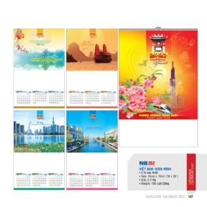 Lịch Treo Tường Nẹp Thiếc 2027 NB Mẫu NB262 (18 x 28 cm) Ấn Phẩm Lịch Tết Eco Thân Thiện Môi Trường in logo doanh nghiệp quà tặng Tết tại Quà Tặng EcoTech VN