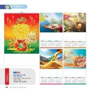 Lịch Treo Tường Nẹp Thiếc 2027 NB Mẫu NB263 (45 x 70 cm) Ấn Phẩm Lịch Tết Eco Thân Thiện Môi Trường in logo doanh nghiệp quà tặng Tết tại Quà Tặng EcoTech VN