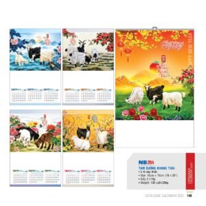 Lịch Treo Tường Nẹp Thiếc 2027 NB Mẫu NB264 (18 x 28 cm) Ấn Phẩm Lịch Tết Eco Thân Thiện Môi Trường in logo doanh nghiệp quà tặng Tết tại Quà Tặng EcoTech VN