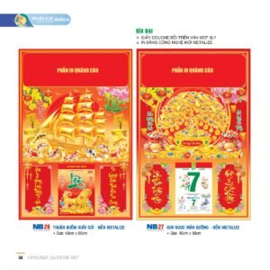 Lịch Bìa Treo 2027 NB Mẫu NB27 (40 x 60cm) Ấn Phẩm Lịch Tết Eco Thân Thiện Môi Trường in logo doanh nghiệp quà tặng Tết tại Quà Tặng EcoTech VN