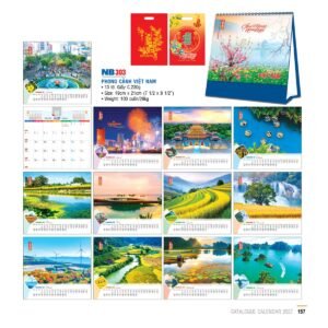 Lịch Bloc 2027 NB Mẫu NB303 (31 x 15 cm) Ấn Phẩm Lịch Tết Eco Thân Thiện Môi Trường in logo doanh nghiệp quà tặng Tết tại Quà Tặng EcoTech VN