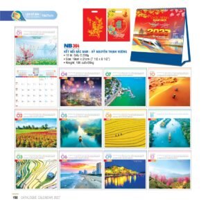 Lịch Bloc 2027 NB Mẫu NB304 (19 x 21cm) Ấn Phẩm Lịch Tết Eco Thân Thiện Môi Trường in logo doanh nghiệp quà tặng Tết tại Quà Tặng EcoTech VN