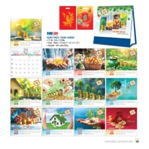 Lịch Bloc 2027 NB Mẫu NB309 (31 x 202 cm) Ấn Phẩm Lịch Tết Eco Thân Thiện Môi Trường in logo doanh nghiệp quà tặng Tết tại Quà Tặng EcoTech VN