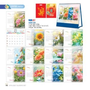 Lịch Bloc 2027 NB Mẫu NB317 (13  x  10 cm) Ấn Phẩm Lịch Tết Eco Thân Thiện Môi Trường in logo doanh nghiệp quà tặng Tết tại Quà Tặng EcoTech VN