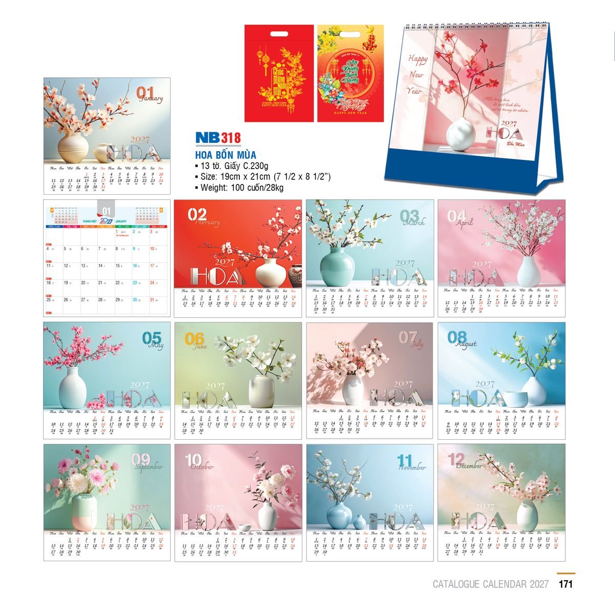 Lịch Bloc 2027 NB Mẫu NB318 (29 x 41 cm) Ấn Phẩm Lịch Tết Eco Thân Thiện Môi Trường Lịch Bloc 2027 NB Mẫu NB318 (29 x 41 cm) Ấn Phẩm Lịch Tết Eco Thân Thiện Môi Trường in logo doanh nghiệp quà tặng Tết tại Quà Tặng EcoTech VN
