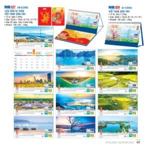 Lịch Để Bàn 2027 NB Mẫu NB327 (16 x 24 cm) Ấn Phẩm Lịch Tết Eco Thân Thiện Môi Trường in logo doanh nghiệp quà tặng Tết tại Quà Tặng EcoTech VN