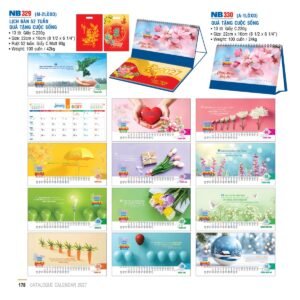 Lịch Để Bàn 2027 NB Mẫu NB330 (16 x 24 cm) Ấn Phẩm Lịch Tết Eco Thân Thiện Môi Trường in logo doanh nghiệp quà tặng Tết tại Quà Tặng EcoTech VN