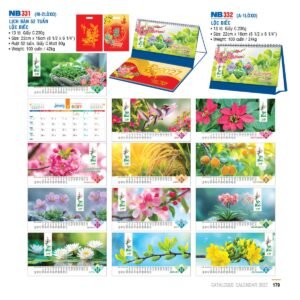 Lịch Để Bàn 2027 NB Mẫu NB331 (16 x 24 cm) Ấn Phẩm Lịch Tết Eco Thân Thiện Môi Trường in logo doanh nghiệp quà tặng Tết tại Quà Tặng EcoTech VN