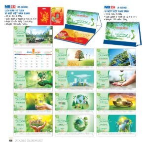 Lịch Để Bàn 2027 NB Mẫu NB333 (16 x 24 cm) Ấn Phẩm Lịch Tết Eco Thân Thiện Môi Trường in logo doanh nghiệp quà tặng Tết tại Quà Tặng EcoTech VN
