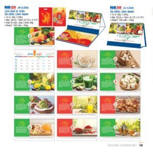 Lịch Để Bàn 2027 NB Mẫu NB340 (16 x 24 cm) Ấn Phẩm Lịch Tết Eco Thân Thiện Môi Trường in logo doanh nghiệp quà tặng Tết tại Quà Tặng EcoTech VN