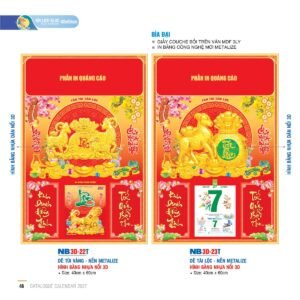 Lịch Bìa Treo 2027 NB Mẫu NB3D23T (40 x 60cm) Ấn Phẩm Lịch Tết Eco Thân Thiện Môi Trường in logo doanh nghiệp quà tặng Tết tại Quà Tặng EcoTech VN