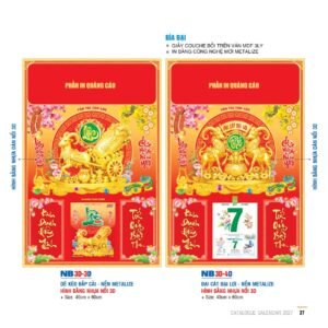 Lịch Bìa Treo 2027 NB Mẫu NB3D3D (29 x 41 cm) Ấn Phẩm Lịch Tết Eco Thân Thiện Môi Trường in logo doanh nghiệp quà tặng Tết tại Quà Tặng EcoTech VN