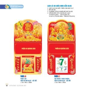 Lịch Treo Tường Lò Xo 2027 NB Mẫu NB40 (30 x 60cm) Ấn Phẩm Lịch Tết Eco Thân Thiện Môi Trường in logo doanh nghiệp quà tặng Tết tại Quà Tặng EcoTech VN