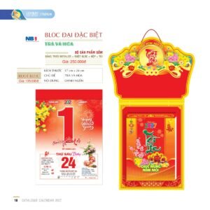 Lịch Bloc Đại Đặc Biệt 2027 NB Mẫu NB9 (17 x 24cm) Ấn Phẩm Lịch Tết Eco Thân Thiện Môi Trường in logo doanh nghiệp quà tặng Tết tại Quà Tặng EcoTech VN