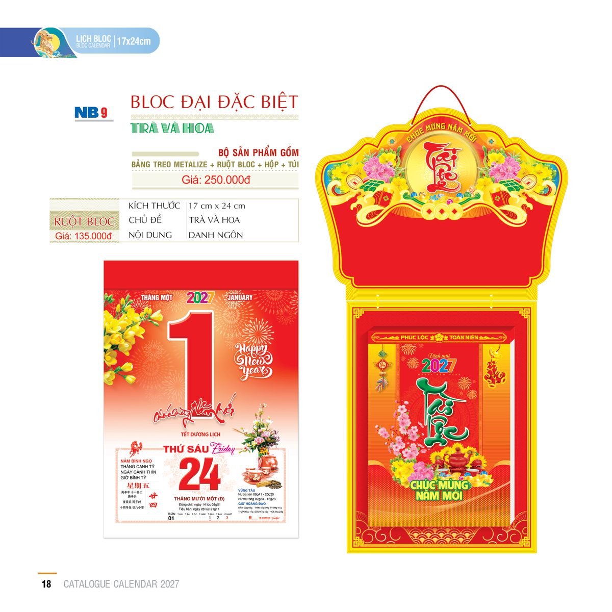 Lịch Bloc Đại Đặc Biệt 2027 NB Mẫu NB9 (17 x 24cm) Ấn Phẩm Lịch Tết Eco Thân Thiện Môi Trường Lịch Bloc Đại Đặc Biệt 2027 NB Mẫu NB9 (17 x 24cm) Ấn Phẩm Lịch Tết Eco Thân Thiện Môi Trường in logo doanh nghiệp quà tặng Tết tại Quà Tặng EcoTech VN