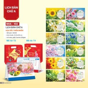 Lịch Bàn Chữ A 2027 NHA Mẫu NHA102 (17 x 19 cm) Ấn Phẩm Lịch Tết Eco Thân Thiện Môi Trường in logo doanh nghiệp quà tặng Tết tại Quà Tặng EcoTech VN