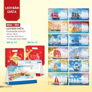 Lịch Bàn Chữ A 2027 NHA Mẫu NHA104 - Thuận Buồm Xuôi Gió (17 x 19 cm) Ấn Phẩm Lịch Tết Eco Thân Thiện Môi Trường in logo doanh nghiệp quà tặng Tết tại Quà Tặng EcoTech VN
