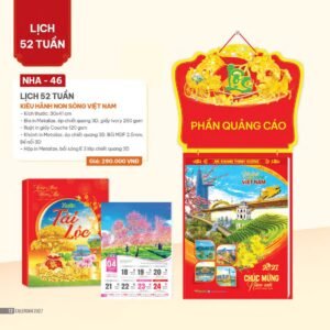 Lịch 52 Tuần 2027 NHA Mẫu NHA46 (30 x 41cm) Ấn Phẩm Lịch Tết Eco Thân Thiện Môi Trường in logo doanh nghiệp quà tặng Tết tại Quà Tặng EcoTech VN