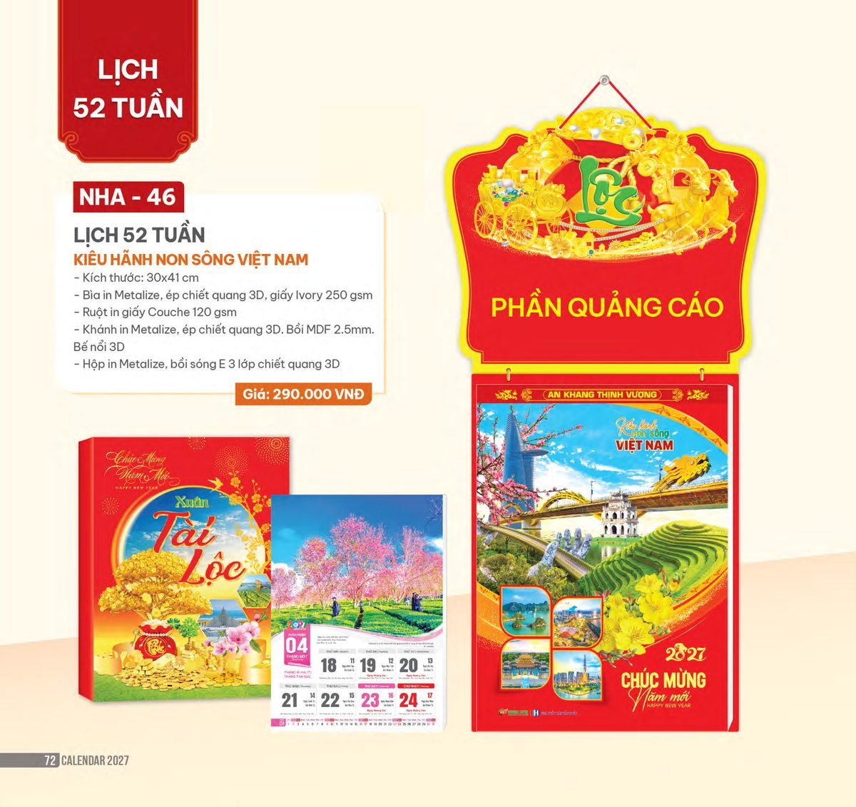 Lịch 52 Tuần 2027 NHA Mẫu NHA46 (30 x 41cm) Ấn Phẩm Lịch Tết Eco Thân Thiện Môi Trường Lịch 52 Tuần 2027 NHA Mẫu NHA46 (30 x 41cm) Ấn Phẩm Lịch Tết Eco Thân Thiện Môi Trường in logo doanh nghiệp quà tặng Tết tại Quà Tặng EcoTech VN