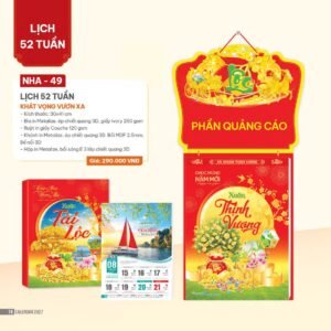 Lịch 52 Tuần 2027 NHA Mẫu NHA49 (30 x 41cm) Ấn Phẩm Lịch Tết Eco Thân Thiện Môi Trường in logo doanh nghiệp quà tặng Tết tại Quà Tặng EcoTech VN