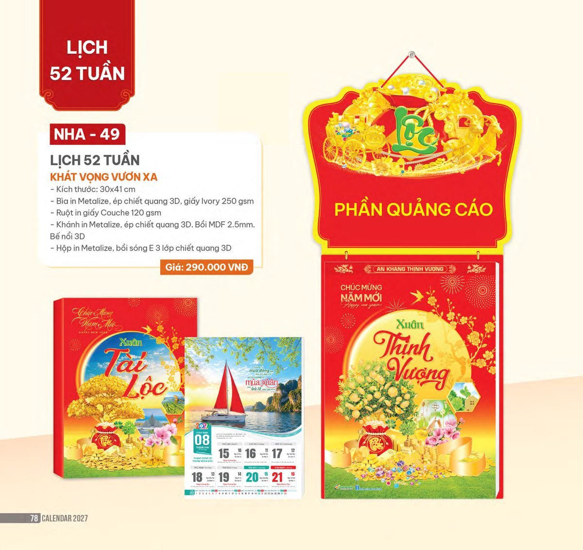 Lịch 52 Tuần 2027 NHA Mẫu NHA49 (30 x 41cm) Ấn Phẩm Lịch Tết Eco Thân Thiện Môi Trường Lịch 52 Tuần 2027 NHA Mẫu NHA49 (30 x 41cm) Ấn Phẩm Lịch Tết Eco Thân Thiện Môi Trường in logo doanh nghiệp quà tặng Tết tại Quà Tặng EcoTech VN