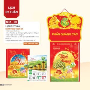Lịch 52 Tuần 2027 NHA Mẫu NHA50 (30 x 41cm) Ấn Phẩm Lịch Tết Eco Thân Thiện Môi Trường in logo doanh nghiệp quà tặng Tết tại Quà Tặng EcoTech VN