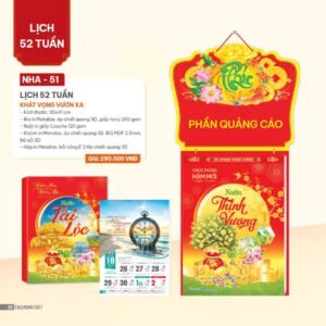 Lịch 52 Tuần 2027 NHA Mẫu NHA51 (30 x 41cm) Ấn Phẩm Lịch Tết Eco Thân Thiện Môi Trường in logo doanh nghiệp quà tặng Tết tại Quà Tặng EcoTech VN