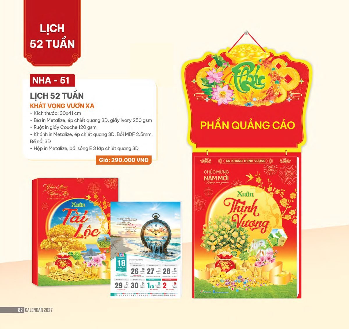 Lịch 52 Tuần 2027 NHA Mẫu NHA51 (30 x 41cm) Ấn Phẩm Lịch Tết Eco Thân Thiện Môi Trường Lịch 52 Tuần 2027 NHA Mẫu NHA51 (30 x 41cm) Ấn Phẩm Lịch Tết Eco Thân Thiện Môi Trường in logo doanh nghiệp quà tặng Tết tại Quà Tặng EcoTech VN