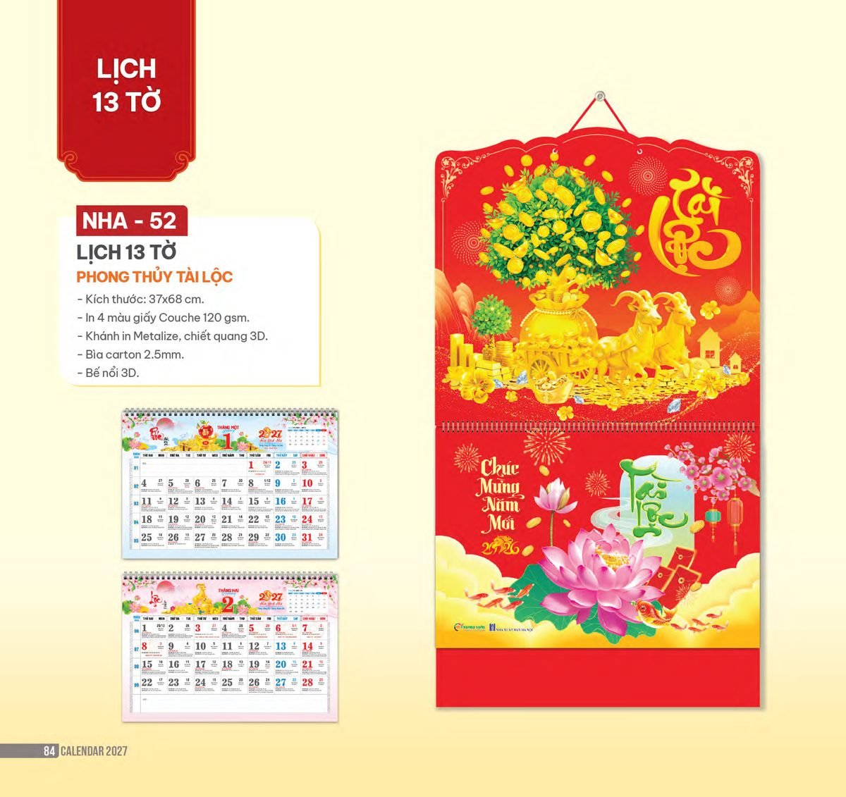 Lịch Bìa Treo 2027 NHA Mẫu NHA52 (37 x 68cm) Ấn Phẩm Lịch Tết Eco Thân Thiện Môi Trường Lịch Bìa Treo 2027 NHA Mẫu NHA52 (37 x 68cm) Ấn Phẩm Lịch Tết Eco Thân Thiện Môi Trường in logo doanh nghiệp quà tặng Tết tại Quà Tặng EcoTech VN