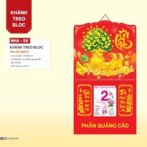 Lịch Bloc 2027 NHA Mẫu NHA58 (37 x 68cm) Ấn Phẩm Lịch Tết Eco Thân Thiện Môi Trường in logo doanh nghiệp quà tặng Tết tại Quà Tặng EcoTech VN