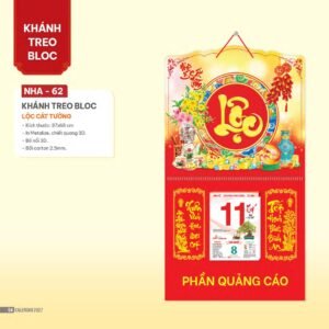 Lịch Bloc 2027 NHA Mẫu NHA62 (37 x 68cm) Ấn Phẩm Lịch Tết Eco Thân Thiện Môi Trường in logo doanh nghiệp quà tặng Tết tại Quà Tặng EcoTech VN