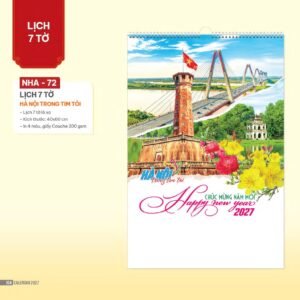 Lịch Treo Tường Lò Xo 2027 NHA Mẫu NHA72 (40 x 60cm) Ấn Phẩm Lịch Tết Eco Thân Thiện Môi Trường in logo doanh nghiệp quà tặng Tết tại Quà Tặng EcoTech VN