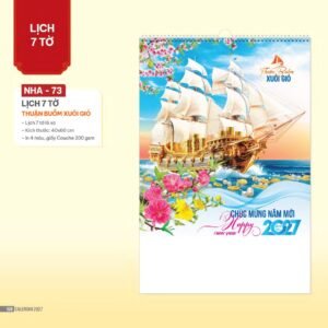Lịch Treo Tường Lò Xo 2027 NHA Mẫu NHA73 - Thuận Buồm Xuôi Gió (40 x 60cm) Ấn Phẩm Lịch Tết Eco Thân Thiện Môi Trường in logo doanh nghiệp quà tặng Tết tại Quà Tặng EcoTech VN