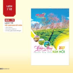 Lịch Treo Tường Lò Xo 2027 NHA Mẫu NHA75 - Việt Nam Rạng Rỡ 4 Mùa (40 x 60cm) Ấn Phẩm Lịch Tết Eco Thân Thiện Môi Trường in logo doanh nghiệp quà tặng Tết tại Quà Tặng EcoTech VN