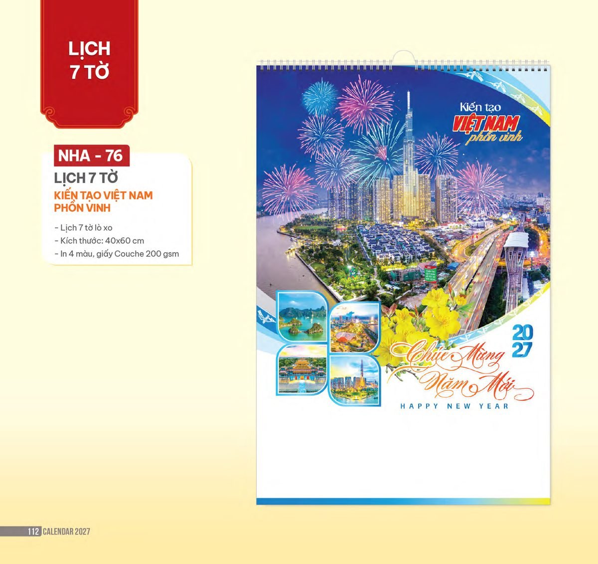 Lịch Treo Tường Lò Xo 2027 NHA Mẫu NHA76 (40 x 60cm) Ấn Phẩm Lịch Tết Eco Thân Thiện Môi Trường Lịch Treo Tường Lò Xo 2027 NHA Mẫu NHA76 (40 x 60cm) Ấn Phẩm Lịch Tết Eco Thân Thiện Môi Trường in logo doanh nghiệp quà tặng Tết tại Quà Tặng EcoTech VN