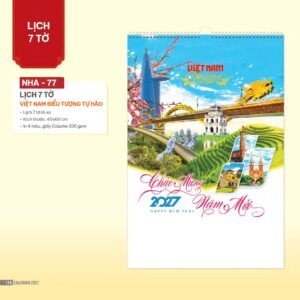 Lịch Treo Tường Lò Xo 2027 NHA Mẫu NHA77 (40 x 60cm) Ấn Phẩm Lịch Tết Eco Thân Thiện Môi Trường in logo doanh nghiệp quà tặng Tết tại Quà Tặng EcoTech VN