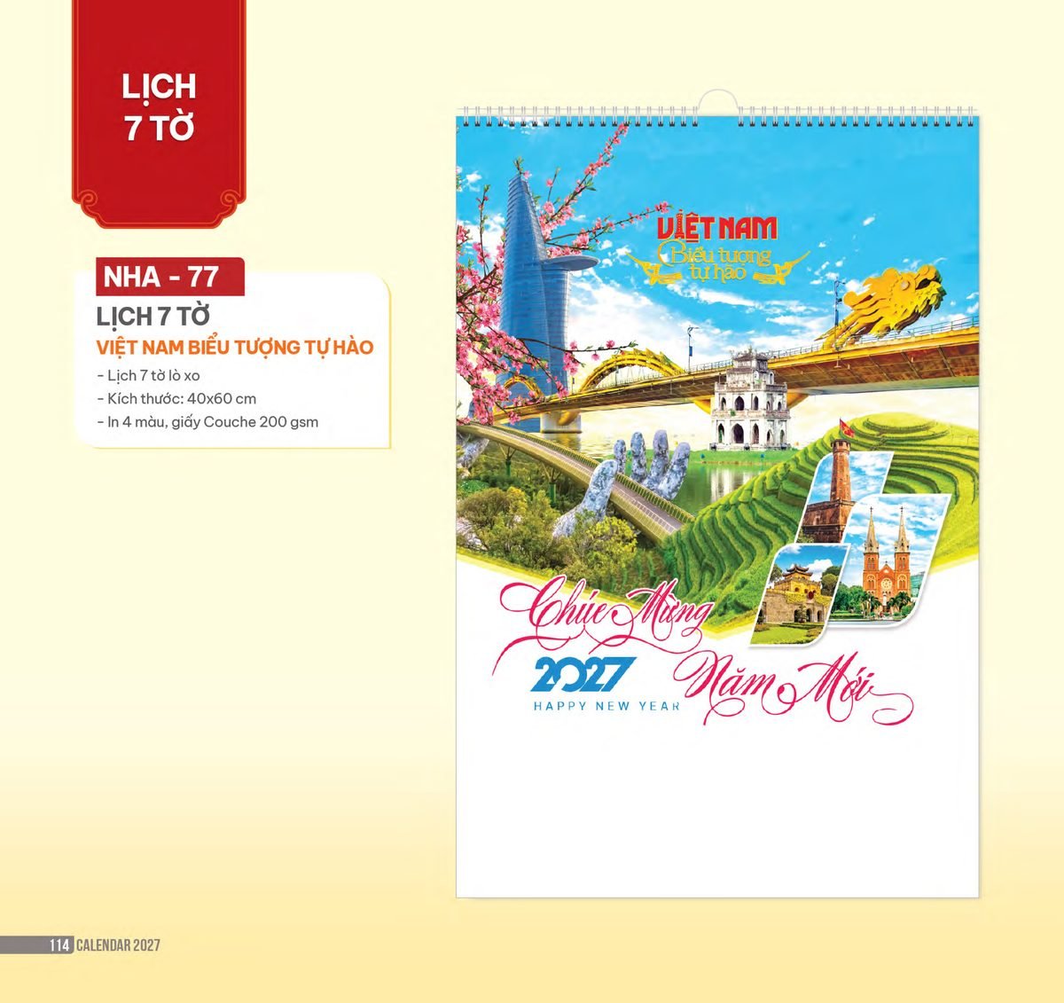 Lịch Treo Tường Lò Xo 2027 NHA Mẫu NHA77 (40 x 60cm) Ấn Phẩm Lịch Tết Eco Thân Thiện Môi Trường Lịch Treo Tường Lò Xo 2027 NHA Mẫu NHA77 (40 x 60cm) Ấn Phẩm Lịch Tết Eco Thân Thiện Môi Trường in logo doanh nghiệp quà tặng Tết tại Quà Tặng EcoTech VN