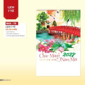 Lịch Treo Tường Lò Xo 2027 NHA Mẫu NHA79 (40 x 60cm) Ấn Phẩm Lịch Tết Eco Thân Thiện Môi Trường in logo doanh nghiệp quà tặng Tết tại Quà Tặng EcoTech VN