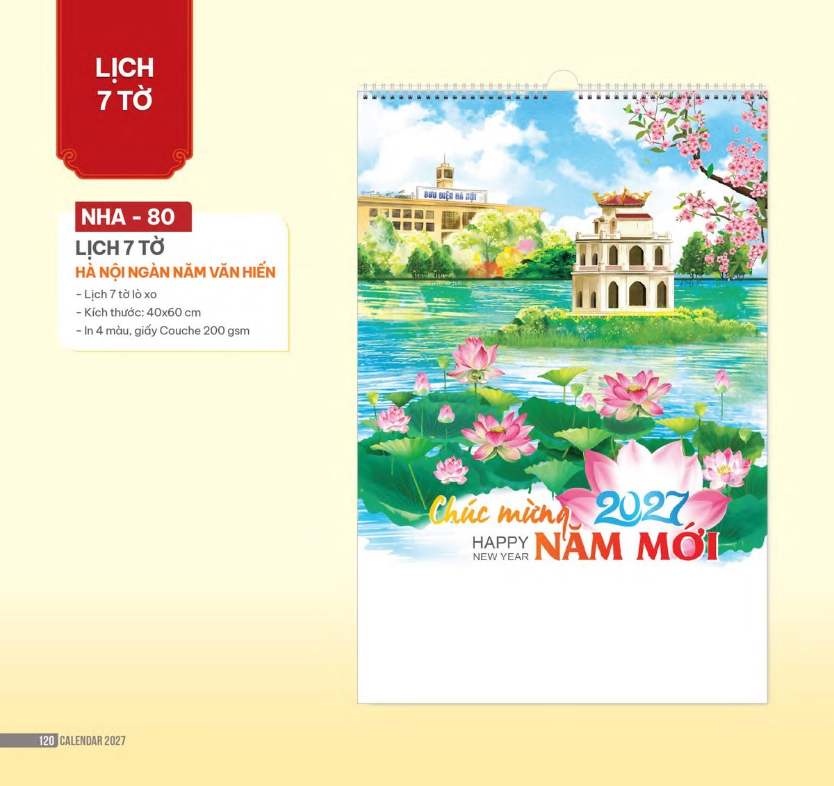 Lịch Treo Tường Lò Xo 2027 NHA Mẫu NHA80 (40 x 60cm) Ấn Phẩm Lịch Tết Eco Thân Thiện Môi Trường Lịch Treo Tường Lò Xo 2027 NHA Mẫu NHA80 (40 x 60cm) Ấn Phẩm Lịch Tết Eco Thân Thiện Môi Trường in logo doanh nghiệp quà tặng Tết tại Quà Tặng EcoTech VN