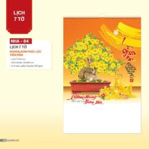 Lịch Treo Tường Lò Xo 2027 NHA Mẫu NHA84 (40 x 60cm) Ấn Phẩm Lịch Tết Eco Thân Thiện Môi Trường in logo doanh nghiệp quà tặng Tết tại Quà Tặng EcoTech VN