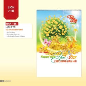Lịch Treo Tường Lò Xo 2027 NHA Mẫu NHA86 (40 x 60cm) Ấn Phẩm Lịch Tết Eco Thân Thiện Môi Trường in logo doanh nghiệp quà tặng Tết tại Quà Tặng EcoTech VN