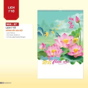Lịch Treo Tường Lò Xo 2027 NHA Mẫu NHA87 (40 x 60cm) Ấn Phẩm Lịch Tết Eco Thân Thiện Môi Trường in logo doanh nghiệp quà tặng Tết tại Quà Tặng EcoTech VN