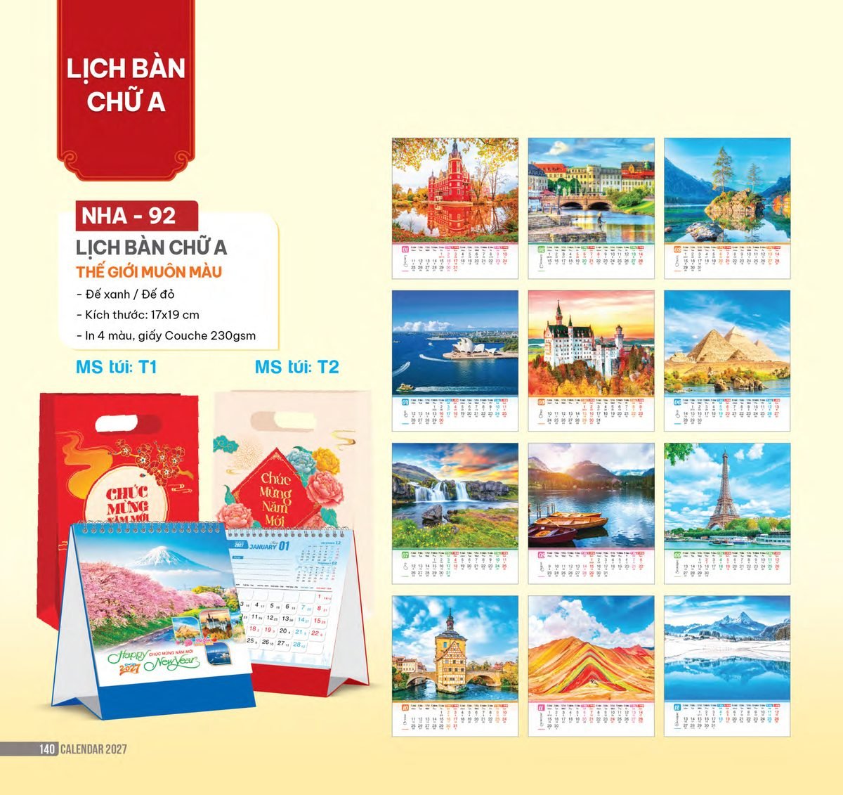 Lịch Bàn Chữ A 2027 NHA Mẫu NHA92 - Thế Giới Muôn Màu (17 x 19cm) Ấn Phẩm Lịch Tết Eco Thân Thiện Môi Trường Lịch Bàn Chữ A 2027 NHA Mẫu NHA92 - Thế Giới Muôn Màu (17 x 19cm) Ấn Phẩm Lịch Tết Eco Thân Thiện Môi Trường in logo doanh nghiệp quà tặng Tết tại Quà Tặng EcoTech VN