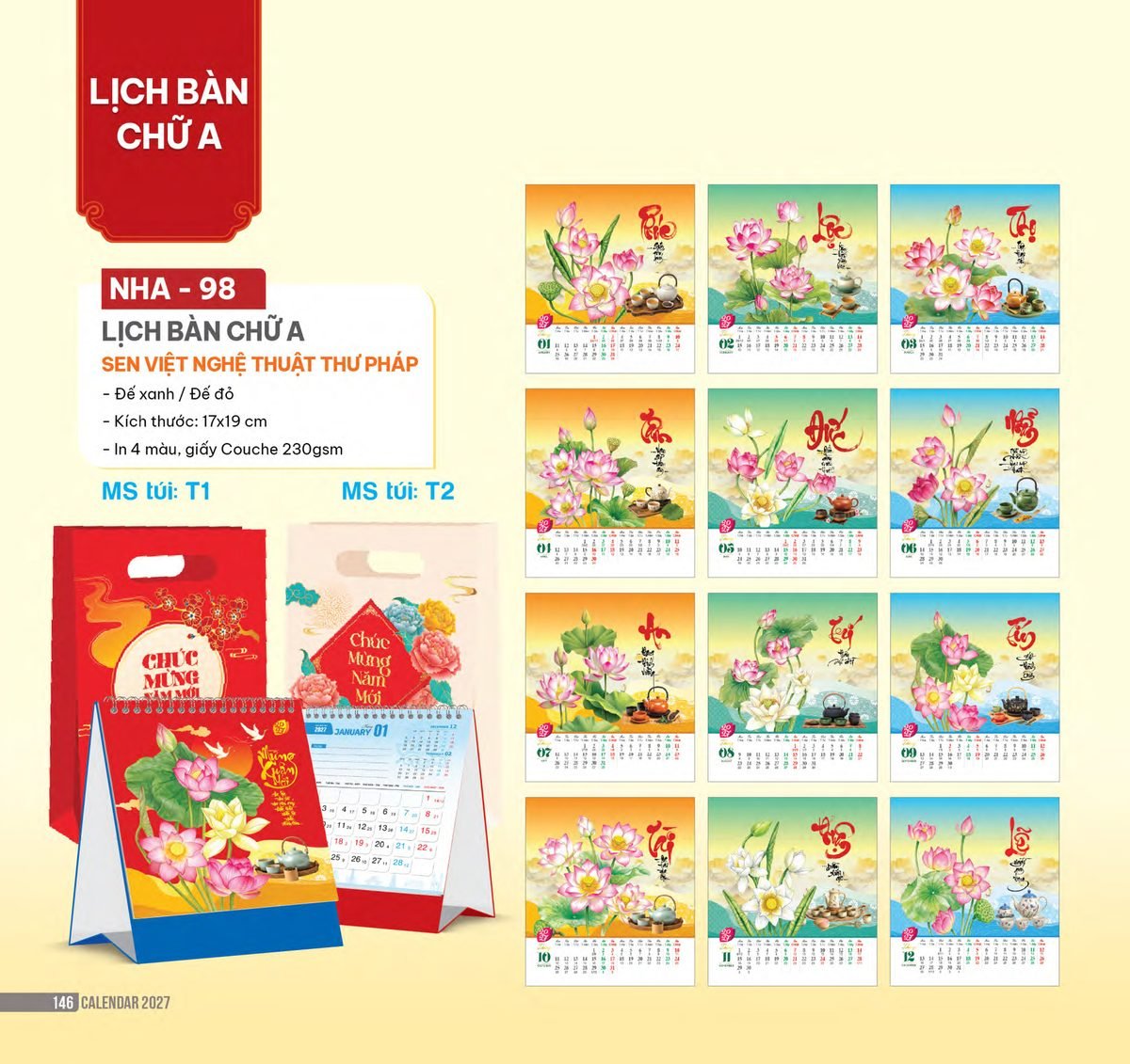 Lịch Bàn Chữ A 2027 NHA Mẫu NHA98 (17 x 19cm) Ấn Phẩm Lịch Tết Eco Thân Thiện Môi Trường Lịch Bàn Chữ A 2027 NHA Mẫu NHA98 (17 x 19cm) Ấn Phẩm Lịch Tết Eco Thân Thiện Môi Trường in logo doanh nghiệp quà tặng Tết tại Quà Tặng EcoTech VN