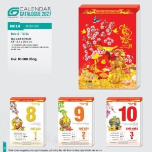 Lịch Bìa Treo 2027 NH Mẫu NH14 (29 x 41 cm) Ấn Phẩm Lịch Tết Eco Thân Thiện Môi Trường in logo doanh nghiệp quà tặng Tết tại Quà Tặng EcoTech VN