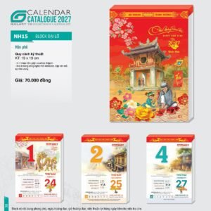 Lịch Bìa Treo 2027 NH Mẫu NH15 (13 x 19cm) Ấn Phẩm Lịch Tết Eco Thân Thiện Môi Trường in logo doanh nghiệp quà tặng Tết tại Quà Tặng EcoTech VN